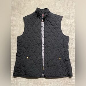 Lands End Black Diamond Quilted Puffer Vest Jacket size:S